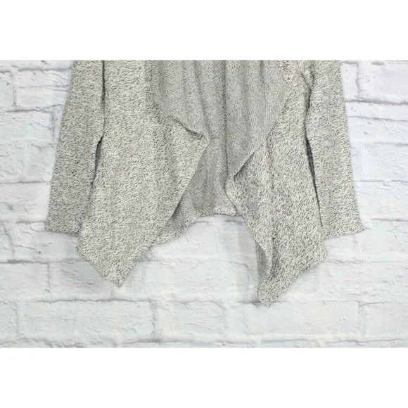 BNCI Blanc Noir White Gray Open Front Shawl Collar Cardigan Sweater XL - Picture 3 of 8